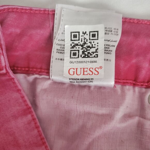 G By GUESS Women's Slightly Faded Super Skinny Denim Jeans Pink Size 26 - Picture 5 of 12